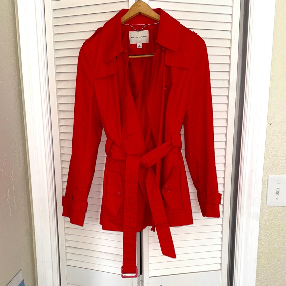 Banana Republic Bold Red ❤️ Trench Coat ❤️- M